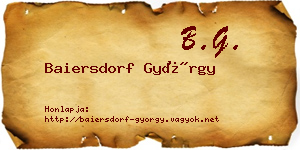 Baiersdorf György névjegykártya